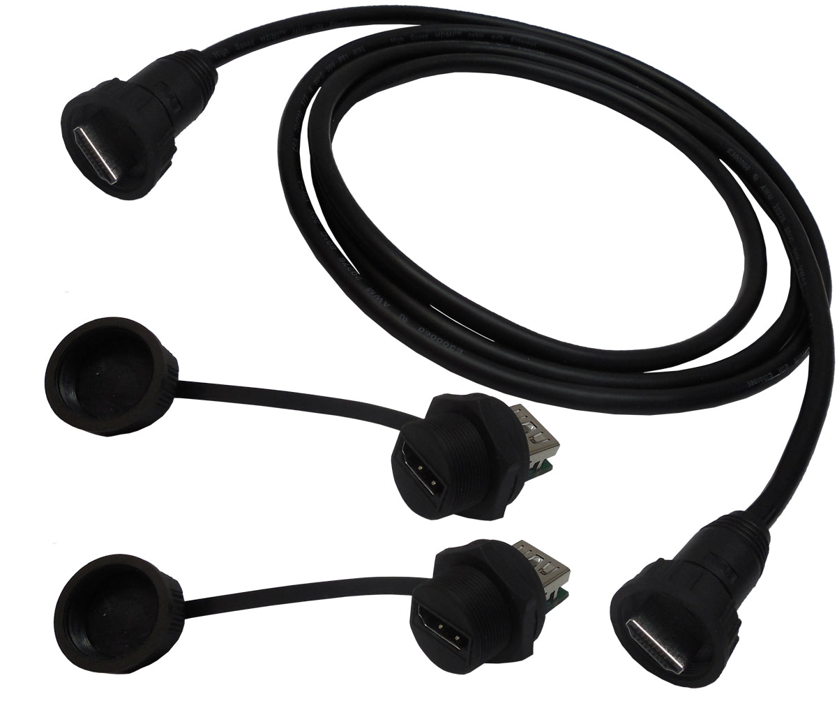 Waterproof USB 2.0 Double-Ended Cable Set