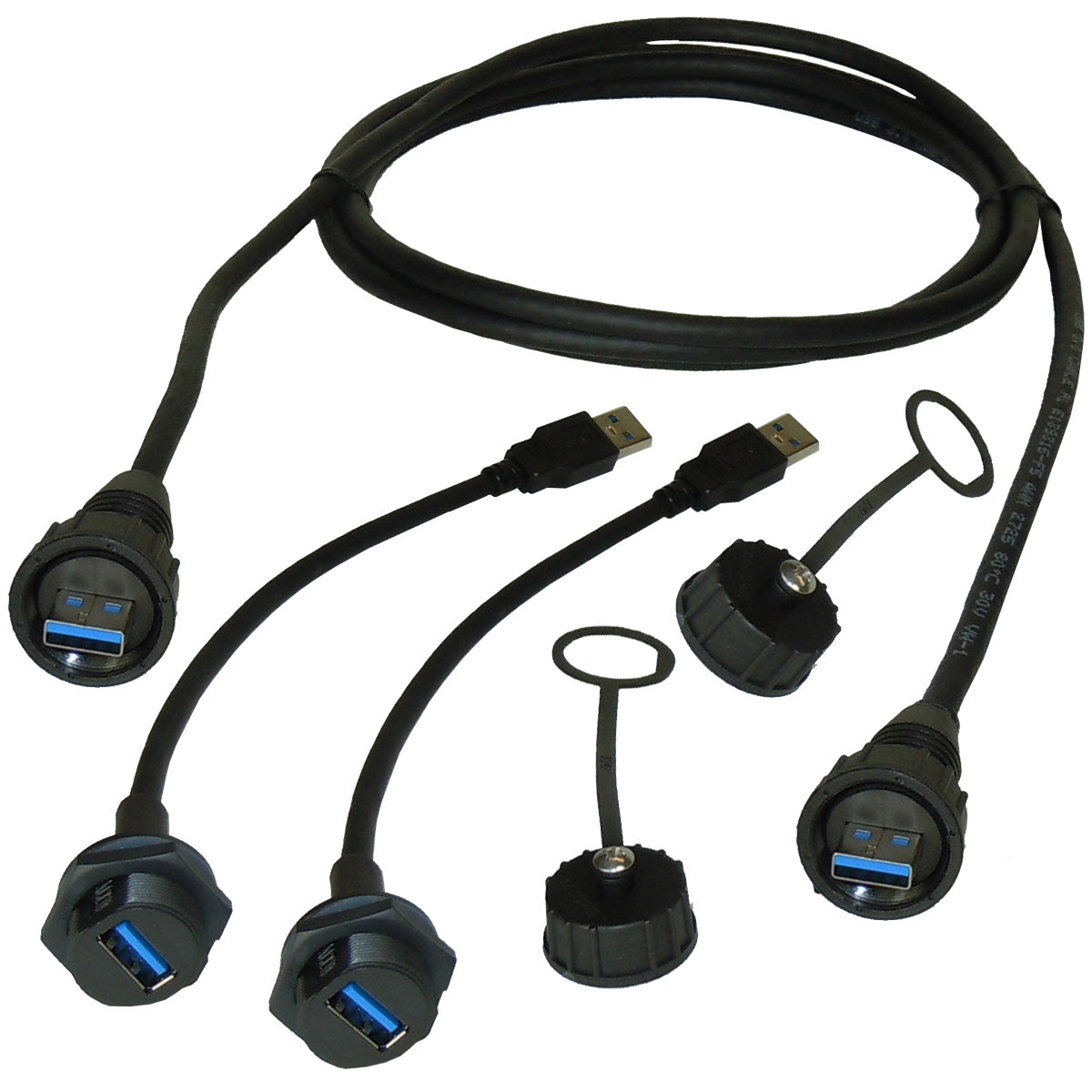 Waterproof USB 3.0 Double-ended Cable Set